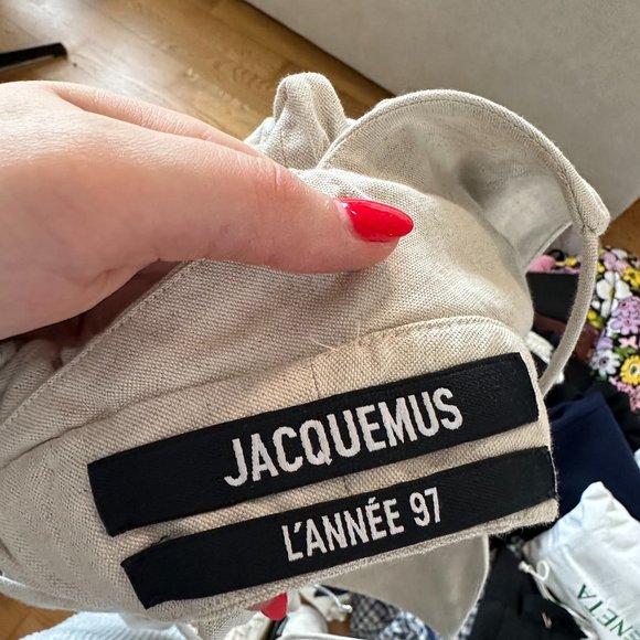 Jacquemus Le Haut Pampelonne Linen Crop Top Gathered Ruffles Sz 36 in Natural - Picture 4 of 13